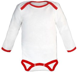 Baby Body lang, Babybody - Wei&szlig; / Rot