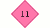 1a Road Sign Aufkleber - Hellrosa (11)