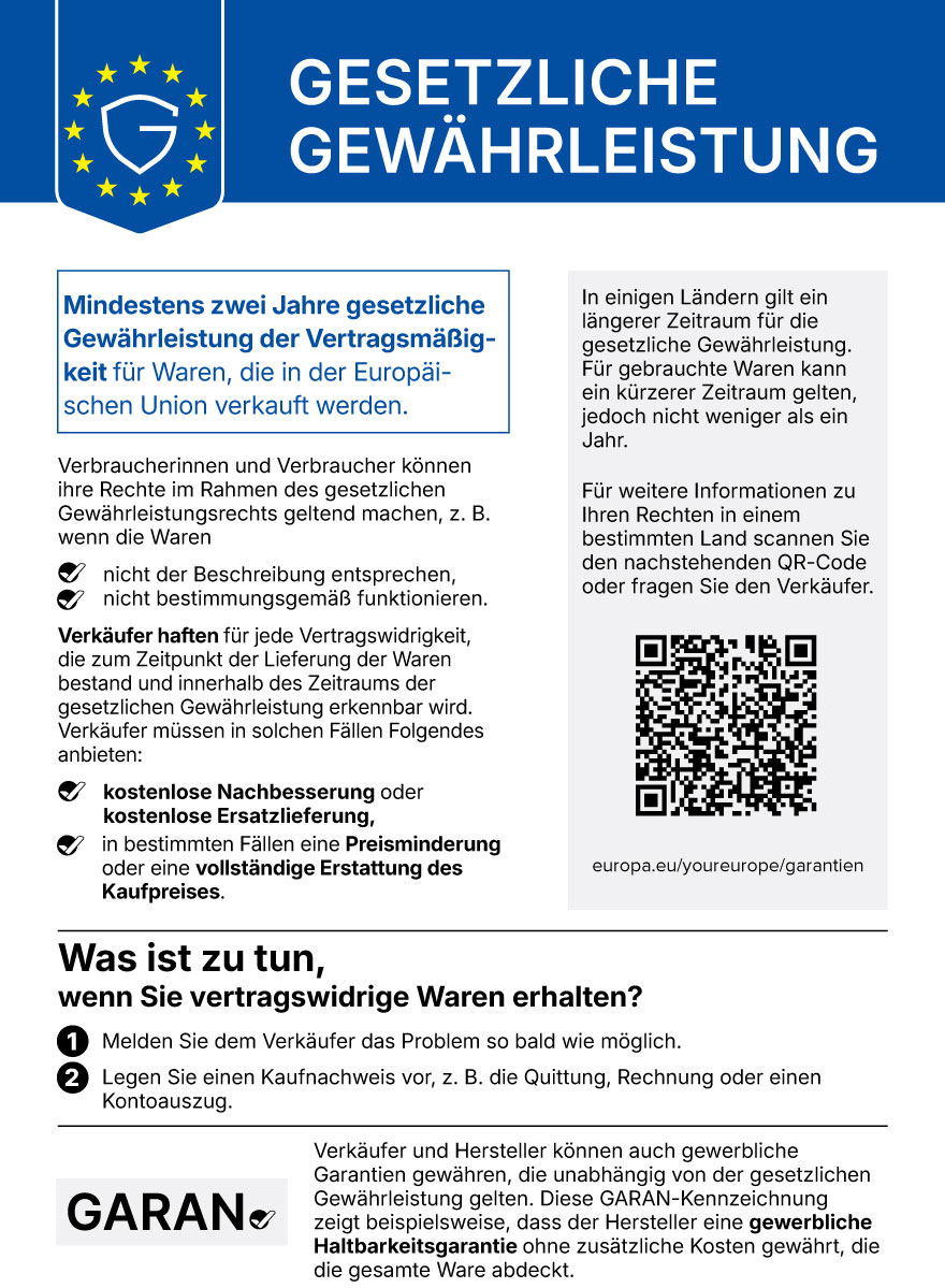 EU Gew&auml;hrleistungslabel