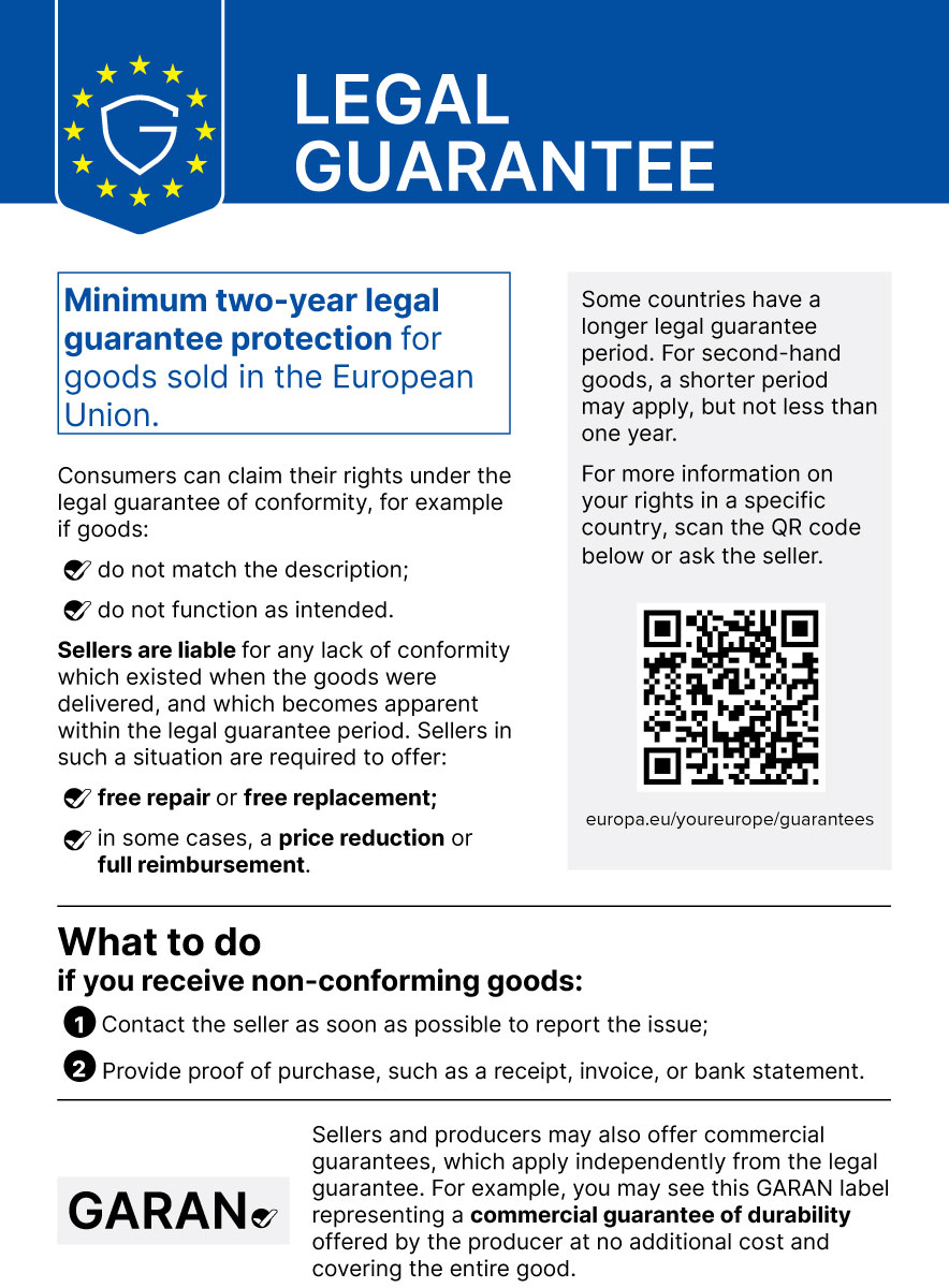 EU legal guarantee notice