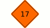 1a Road Sign XXL Aufkleber - Pastellorange (17)