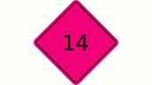 1a Road Sign Sticker - Deep pink (14)