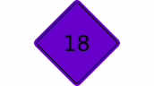 1a Road Sign Aufkleber - Lila (18)