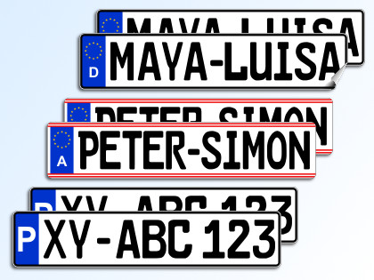 Licence Plate Sticker Set (2 pieces)