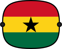 Sonnenblende mit Flagge - Ghana