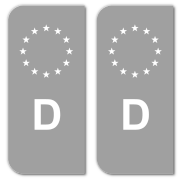 Licence Plate EU-Field Sticker - Silver (10)