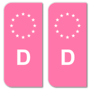 Licence Plate EU-Field Sticker - Pastel pink (11)