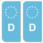 Licence Plate EU-Field Sticker - Light blue (13)