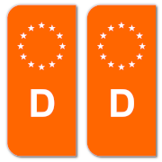 Licence Plate EU-Field Sticker - Pastel orange (17)