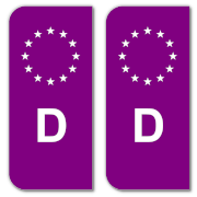 Licence Plate EU-Field Sticker - Purple (18)