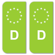Licence Plate EU-Field Sticker - Pastel green (19)