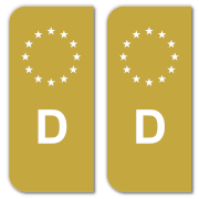 Licence Plate EU-Field Sticker - Gold (20)