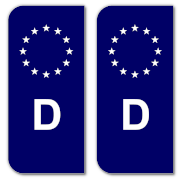 Licence Plate EU-Field Sticker - Royal blue (3)