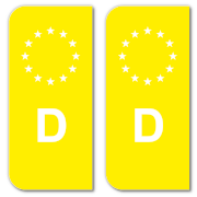 Licence Plate EU-Field Sticker - Yellow (6)