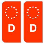 Licence Plate EU-Field Sticker - Orange red (7)