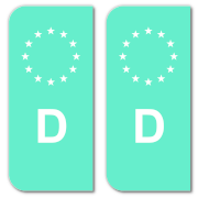 Licence Plate EU-Field Sticker - Mint green (8)