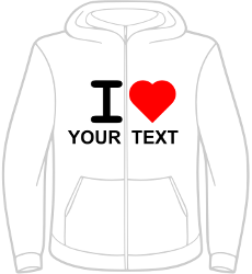 Hooded Zipper "Your City" Ladies - With red heart