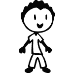 Familienaufkleber - Teenie Junge s/w