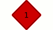 Road Sign Schild mit Saugnapf - Rot (1)