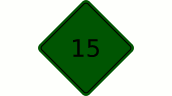 Road Sign with Suction Cup - Dark green (15)