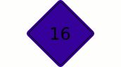Road Sign Schild mit Saugnapf - Brillantblau (16)