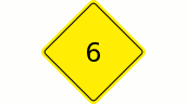 Road Sign Schild mit Saugnapf - Gelb (6)