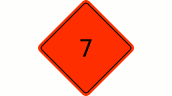 Road Sign Schild mit Saugnapf - Orangerot (7)