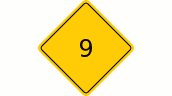 Road Sign Schild mit Saugnapf - Goldgelb (9)