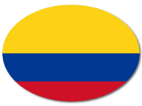 Bunter Babyaufkleber mit Flagge - Kolumbien