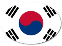Bunter Babyaufkleber mit Flagge - Südkorea