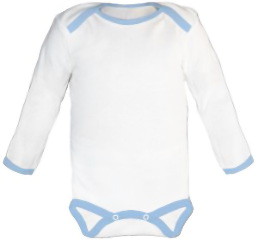 Baby Body lang, Babybody - Weiß / Blau