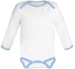 Baby Bodysuit long, Baby Body - White / Blue