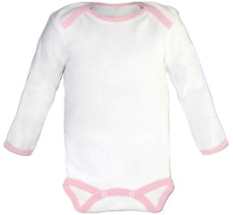 Baby Body lang, Babybody - Weiß / Rosa