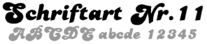 Sicherheitsweste - Schriftart 11