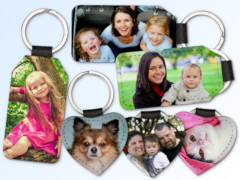 Faux Leather Photo Keychain